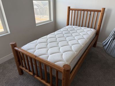 Real Wood Bed Frame And Twin Mattress
