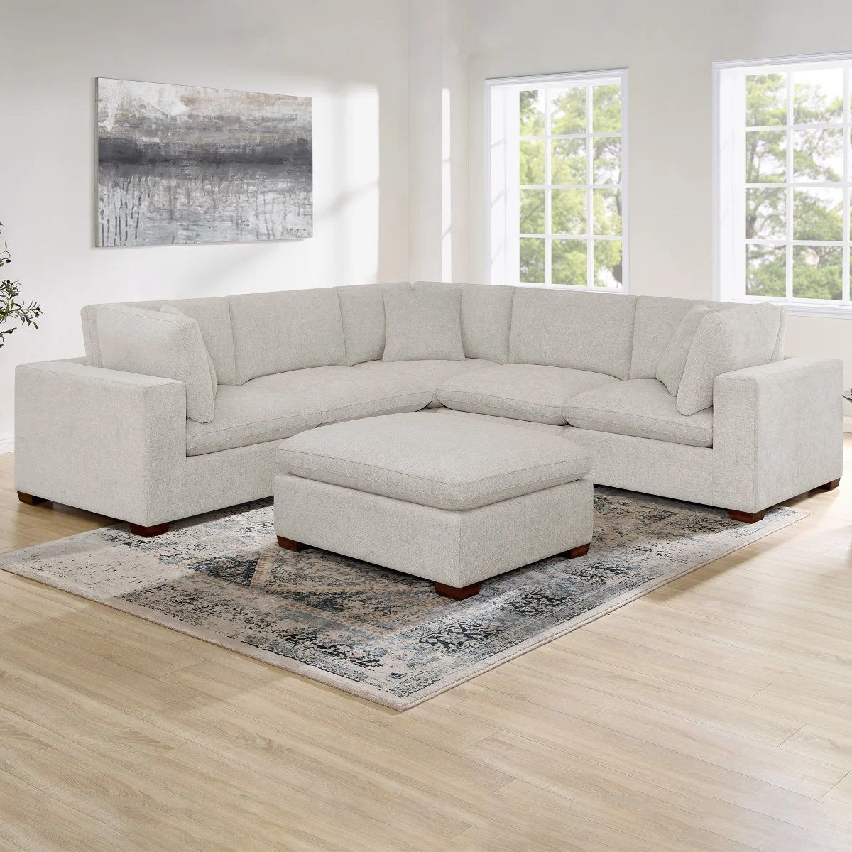 Thomasville Lowell 6-piece Modular Sectional, Light Gray 1752967 #106259