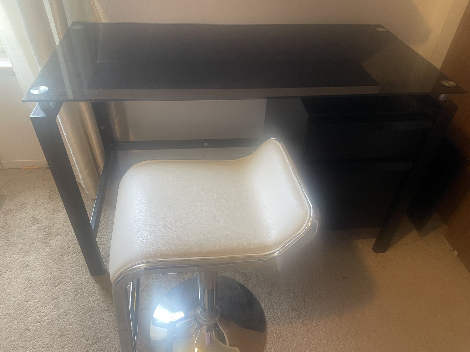 Desk with stool chair