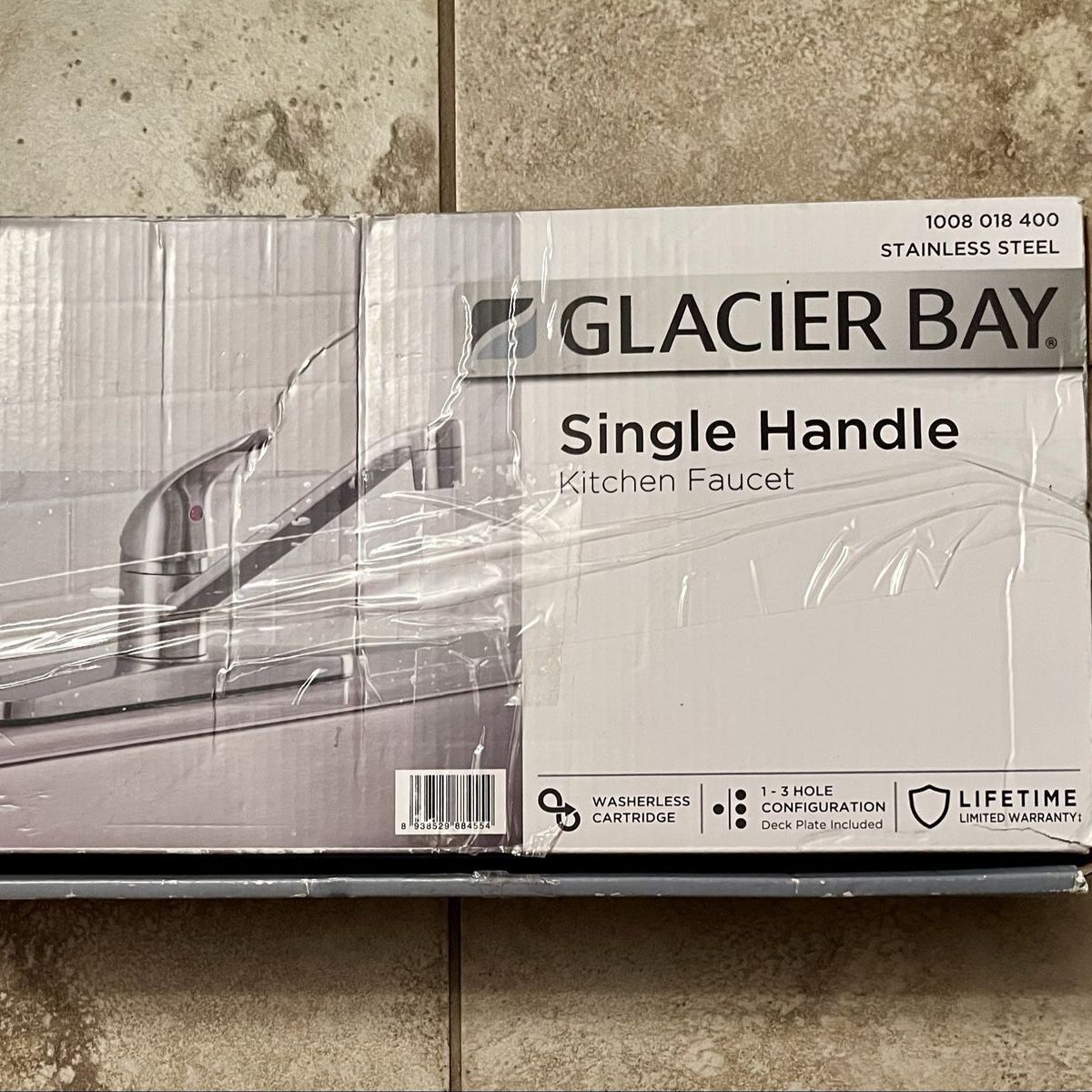 Glacier Bay Single Handle Kitchen Faucet Stainless Steel 1-3 Hole Config. Washerless Cartridge