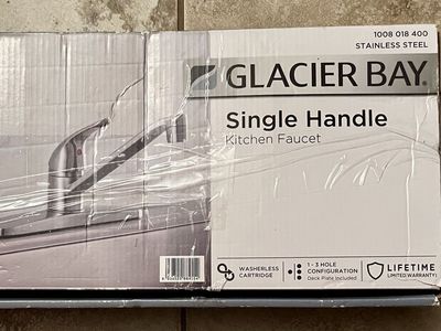 Glacier Bay Single Handle Kitchen Faucet Stainless Steel 1-3 Hole Config. Washerless Cartridge