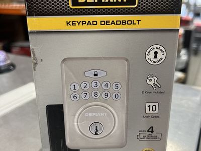Defiant Radius Satin Nickel Single Cylinder Keypad Deadbolt Lock