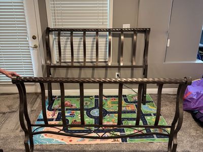 Bronze Metal Headboard and Footboard Set