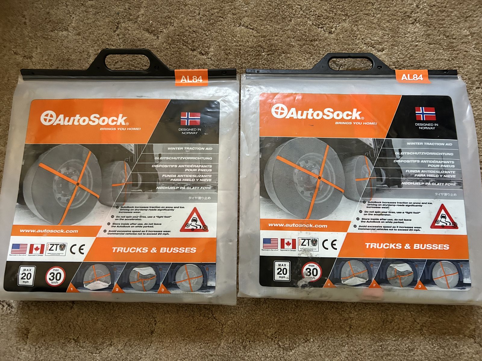 AutoSock Snow Socks Traction Device For 24.5" Wheels