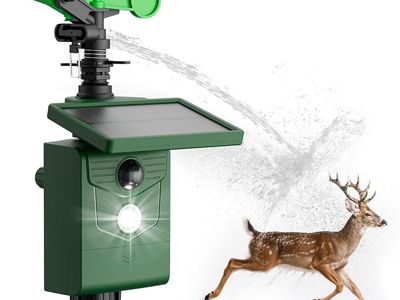 NEW Motion-Activated Sprinkler, Solar Animal Repellent Outdoor - 1 Pack Deer Cat Deterrent with Motion Sensor & Flashing Lights