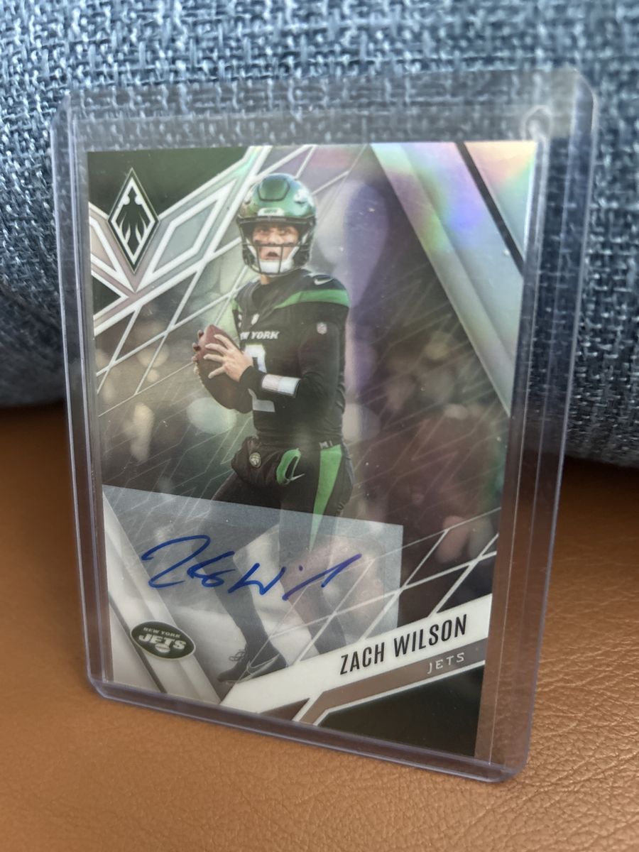 2022 Panini Zach Wilson New York Jets Autographed Ignite Rookie Football Card Certified Auto Hand Signed BYU Cougars