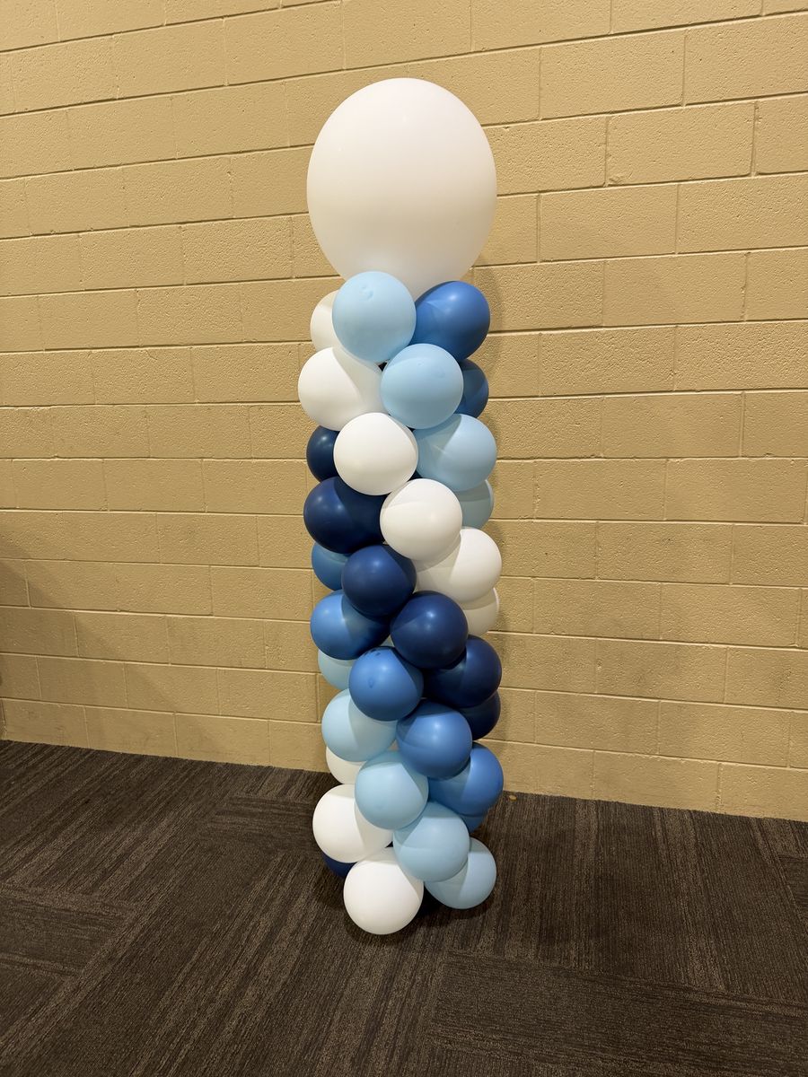 Blue and White Balloon Column Pillar Decor