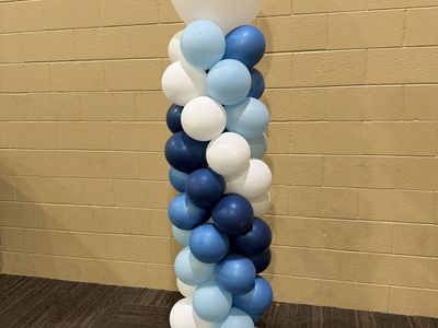 Blue and White Balloon Column Pillar Decor