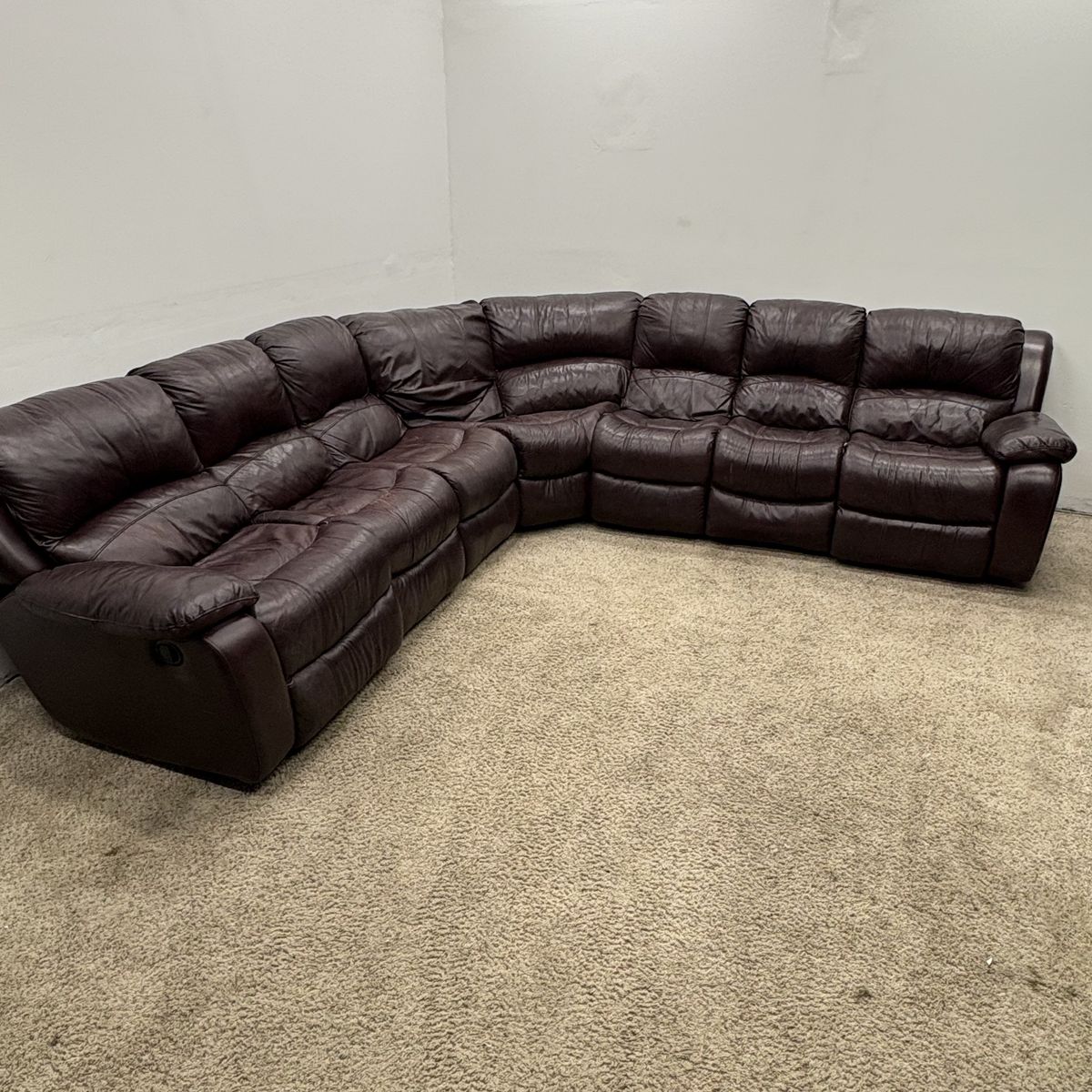 Large Pleather Sectional With Recliners