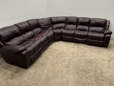 Large Pleather Sectional With Recliners