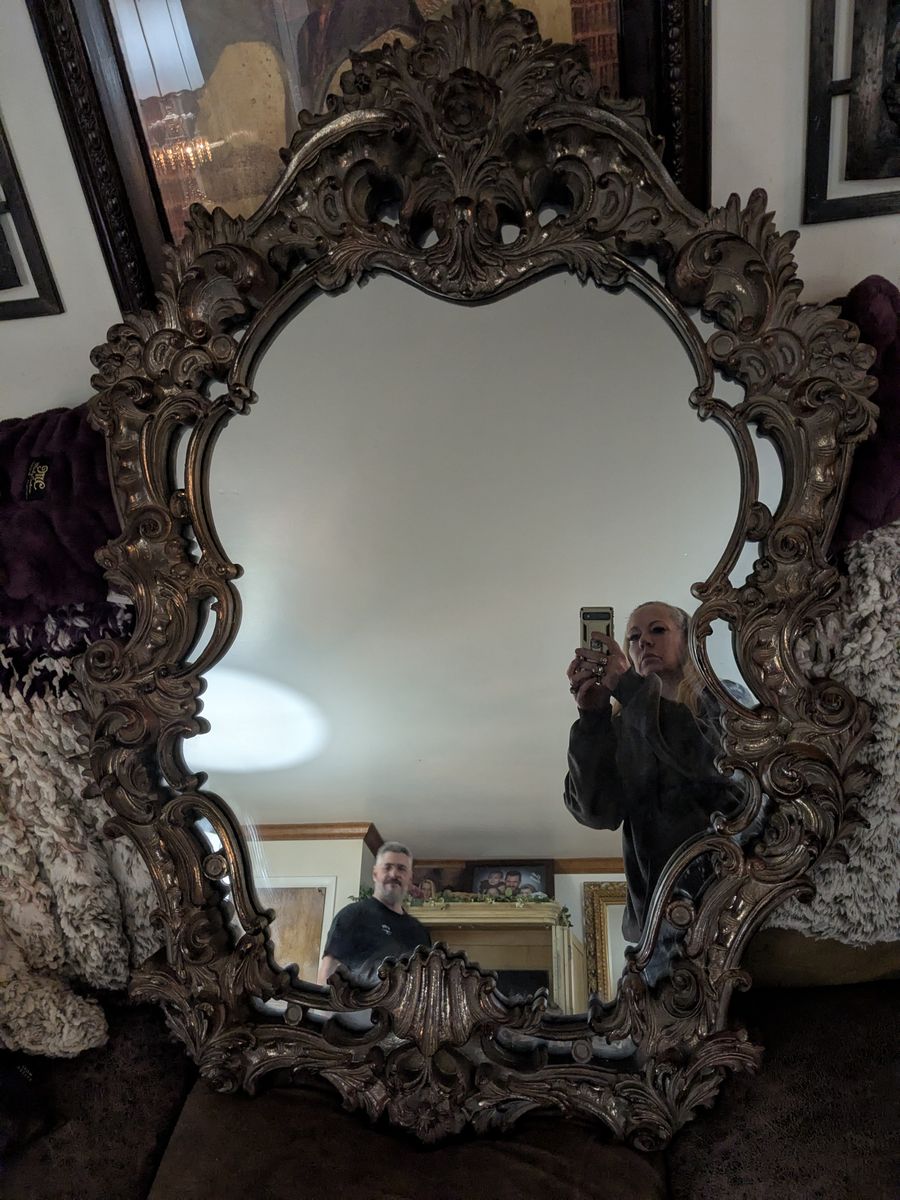 Antique Luxury Turner Louis XV Baroque XL Heavy Wood Carved Wall Mirror