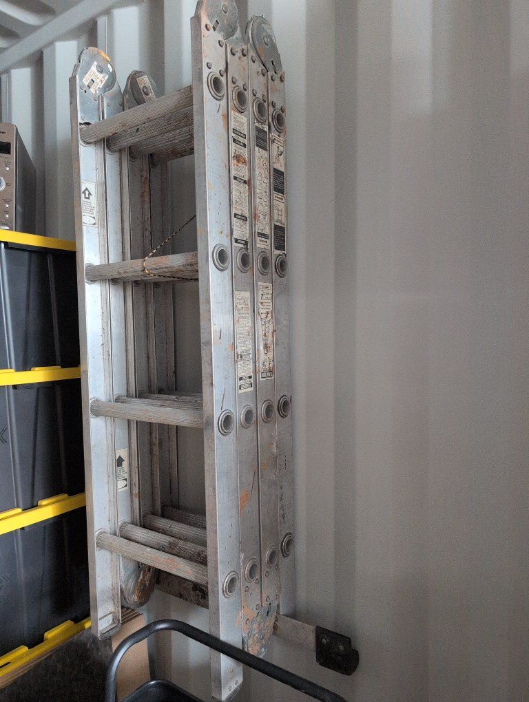 Heavy-Duty Multi-Position Ladder - Aluminum, Adjustable, Versatile for Home & Work Projects