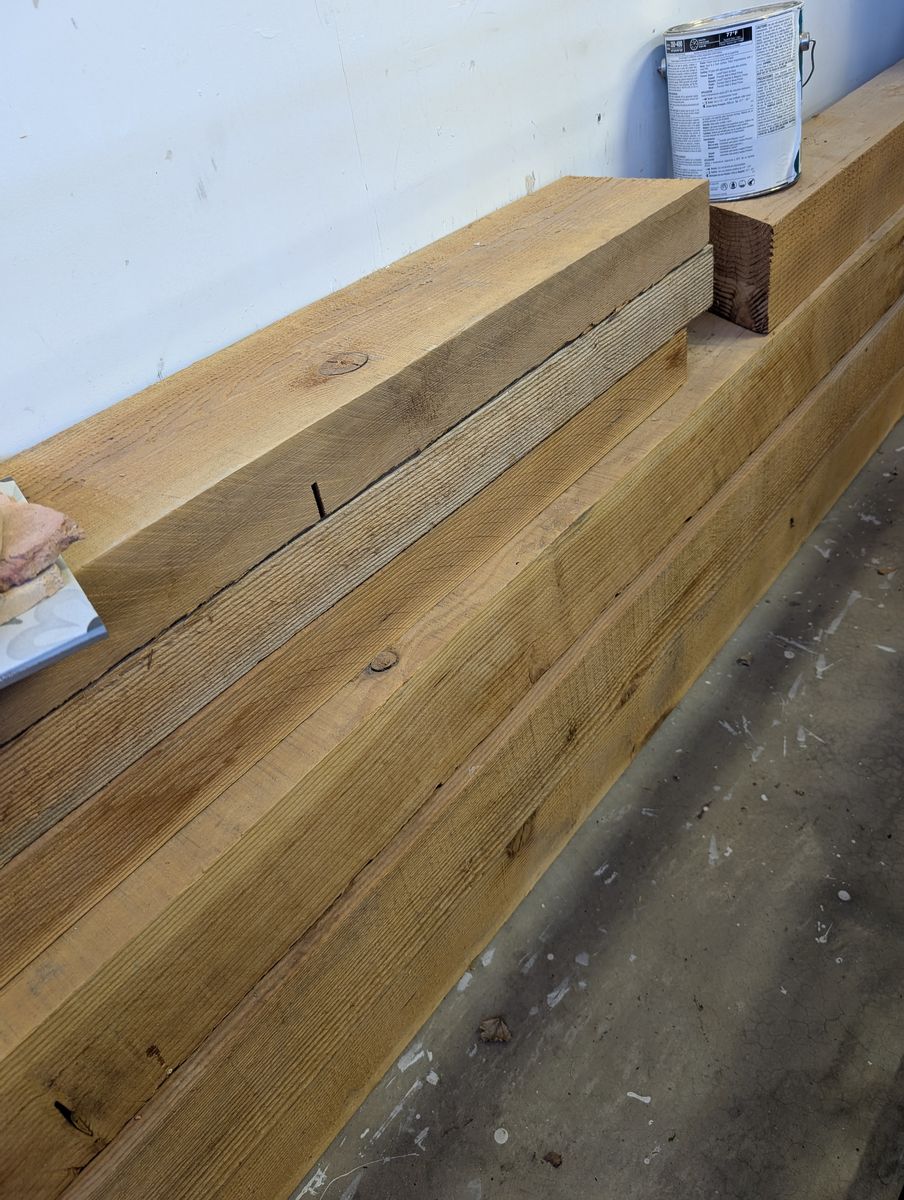 6x6 raw wood beam
