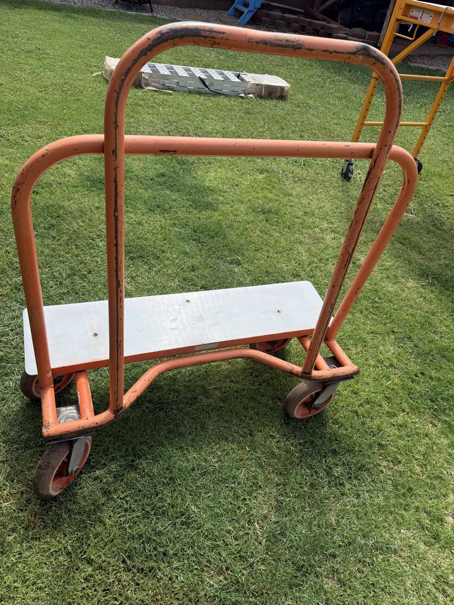 Heavy-Duty Orange Metal Drywall and Panel Cart