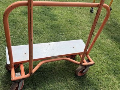 Heavy-Duty Orange Metal Drywall and Panel Cart