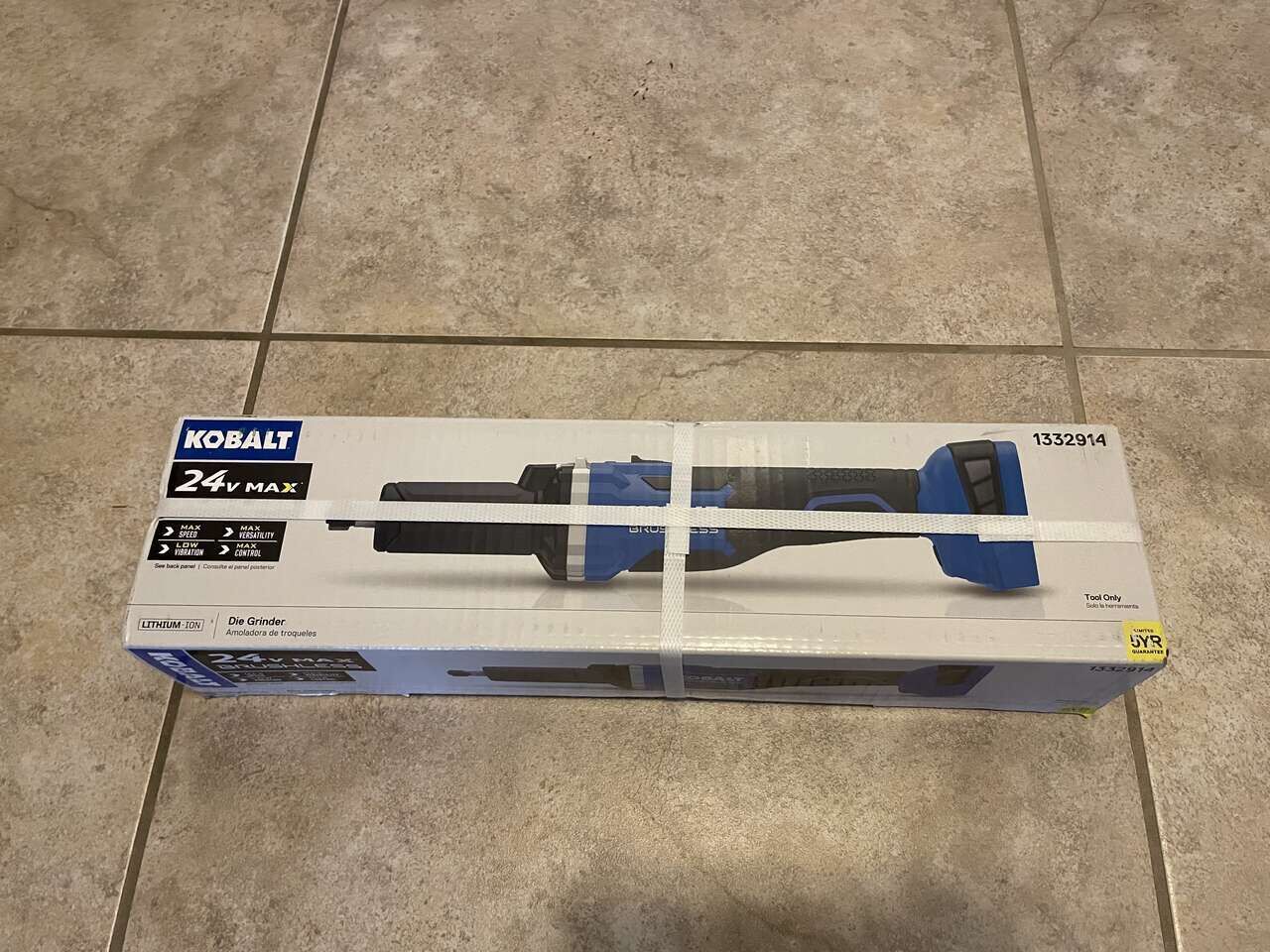 Brand new Kobalt 24-volt Max-Amp Sliding Switch Brushless Cordless Die Grinder tool.