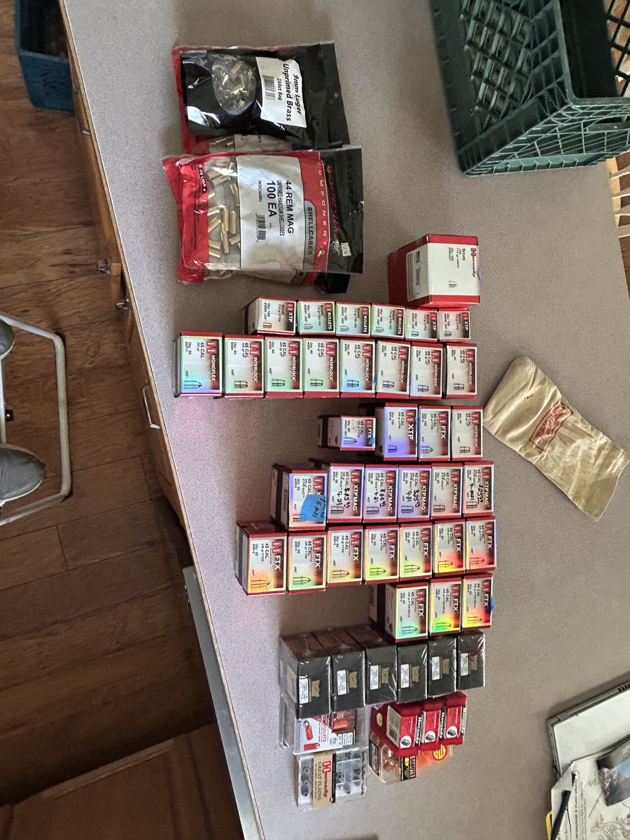 Reloading supplies bullets and powder