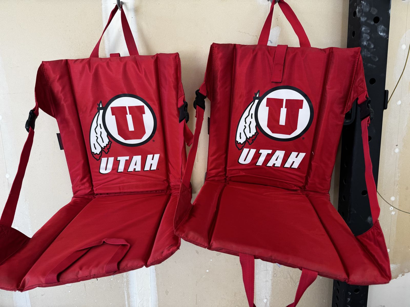 Set of 2 University of Utah Utes Stadium Seats Bleacher Chairs Red