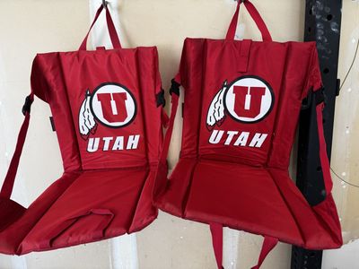 Set of 2 University of Utah Utes Stadium Seats Bleacher Chairs Red