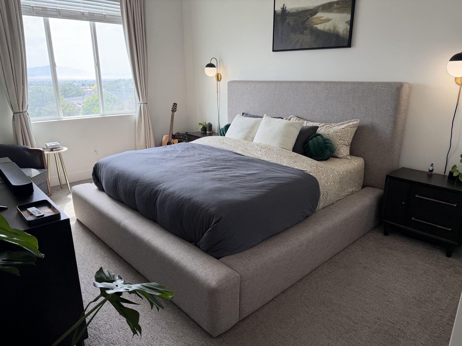 Nate Berkus + Jeremiah Brent Porto King Upholstered Platform Bed Frame - Artisan Praline
