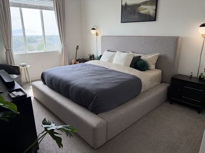 Nate Berkus + Jeremiah Brent Porto King Upholstered Platform Bed Frame - Artisan Praline