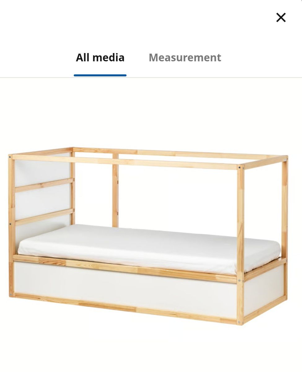 IKEA KURA Reversible Loft Bed Frame - Pine/White, Twin Size, Versatile Kids Bed