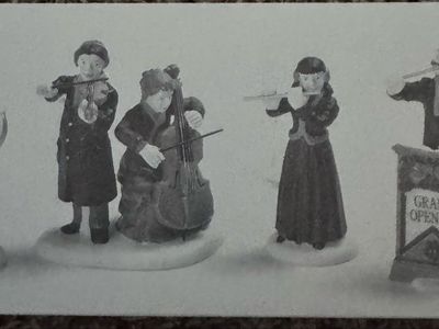 Department 56 Heritage Village "Chamber Orchestra" Set of 4 Handpainted Porcelain Accessories