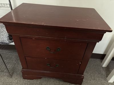 Wood 2-Drawer Nightstand / End Table - Dark Cherry Finish