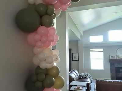 Pink, Olive Green, and White Balloon Arch Garland Decoration - Party, Baby Shower, Birthday Decor
