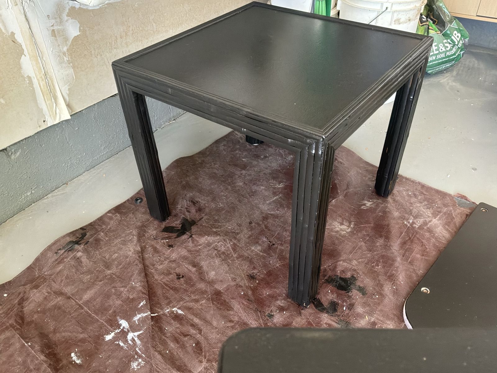 Black bamboo table