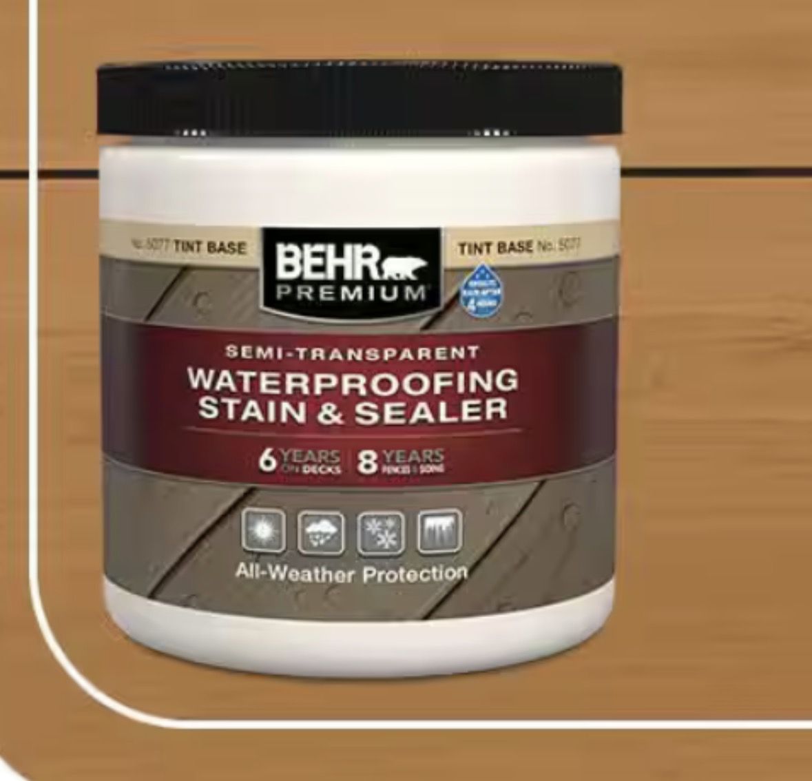 7 - Semi-Transparent Waterproofing Exterior Wood Stain and Sealer Sample 8oz - Bear Paint