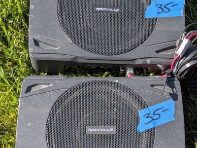 Rockville SS8P 8" 400W Slim Under-Seat Active Powered Car/Truck Subwoofer