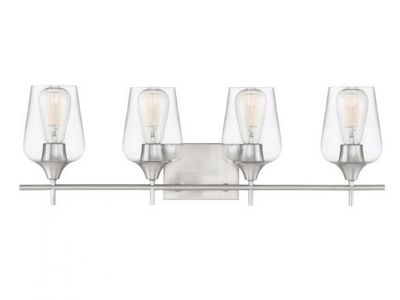 Transitional/ Modern Traditional 4 Light Bathroom Vanity in Nickel Finish