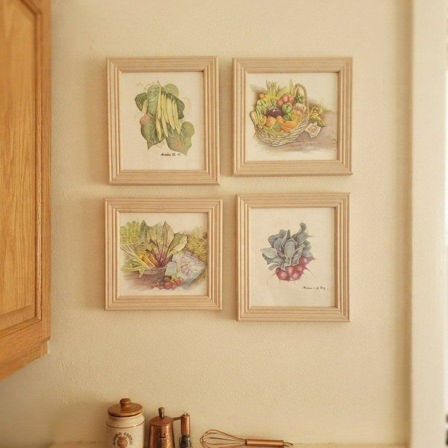 Set of Four Vintage Botanical Vegetable Prints