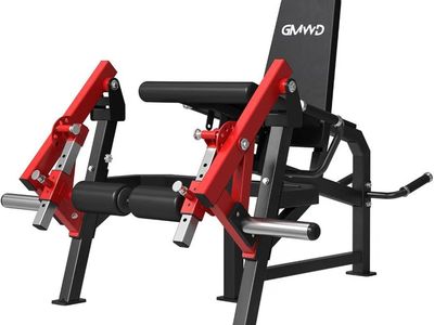 GMWD LE03 Plate Loaded Leg Machine Home Gym, Red/Black, Exercise Bench with Leg Extension/Curl