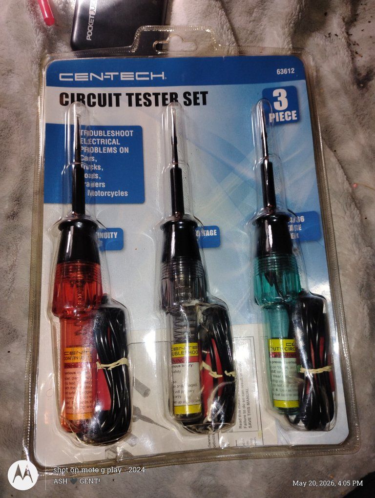 CEN-TECH 3-Piece Circuit Tester Set 63612 for Automotive Electrical Troubleshooting