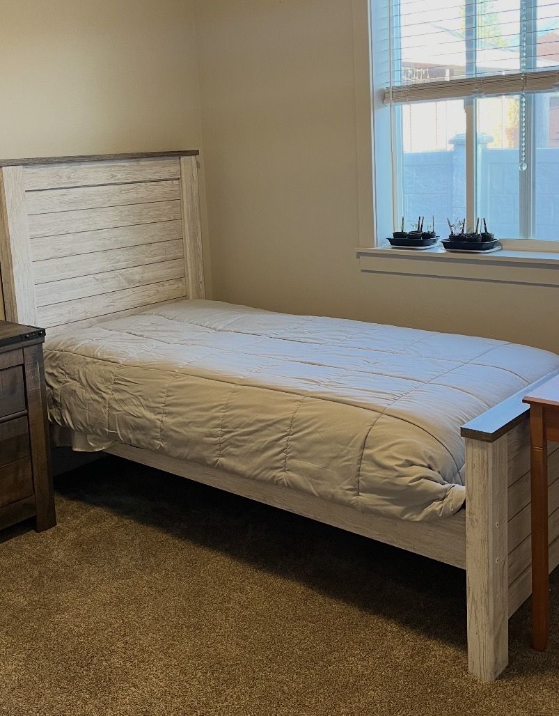 twin bed frame and mattress