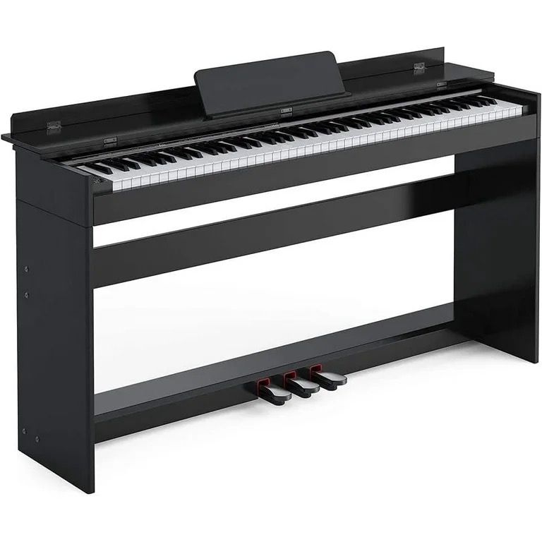 HEXANT 88-Key Weighted Digital Piano, Full-Size Semi-Weighted Upright Flip Electric Keyboard Piano