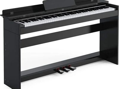HEXANT 88-Key Weighted Digital Piano, Full-Size Semi-Weighted Upright Flip Electric Keyboard Piano
