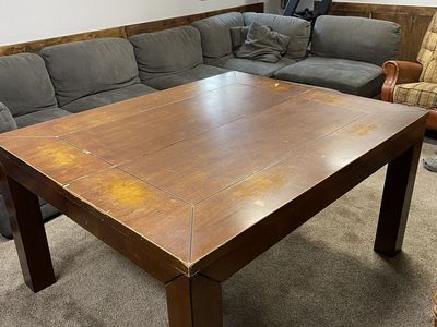 Solid Wood Square Dining Table - Dark Brown, Sturdy Construction