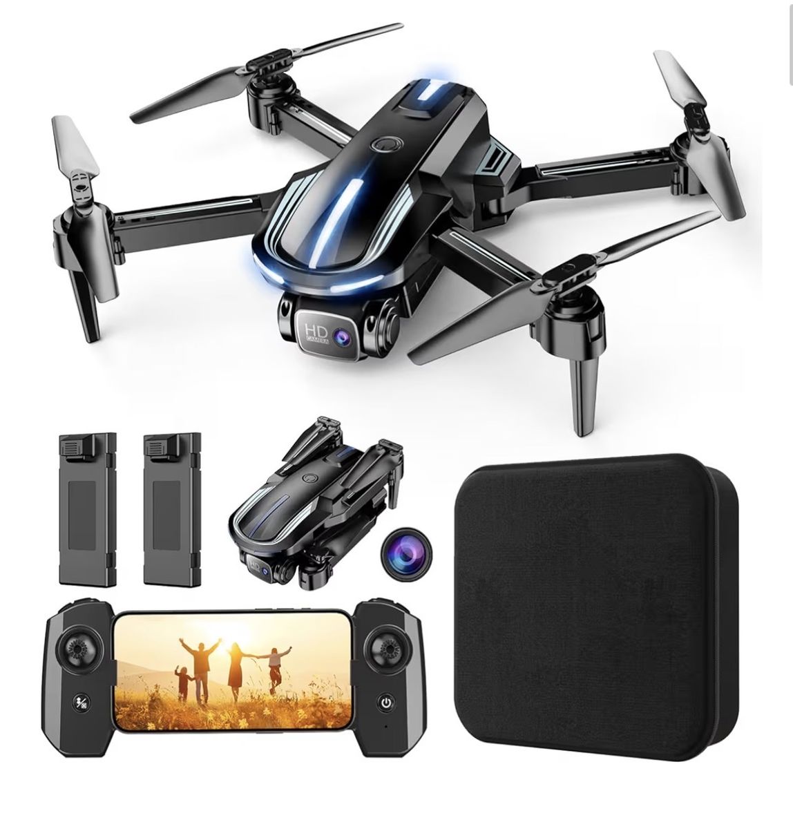 Drone with Camera for Adults Beginners Kids, Fun 1080P Foldable Mini Drone for Exciting Indoor Outdoor Play, RC Quadcopter 