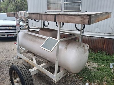 Propane tank solar battery trailer, off-grid, survival, emergency alternative fuel backup