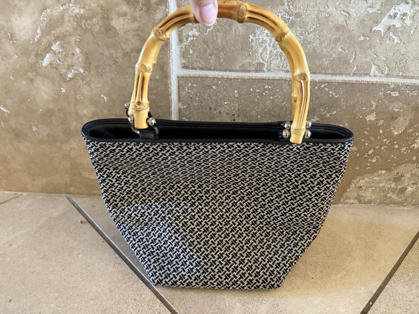 Vintage Talbots Handbag w/ Bamboo Handles