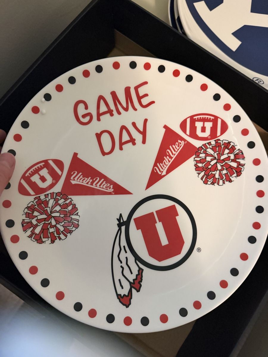 The Memory Company Utah Utes "Game Day" Ceramic Plate - Red/Black/White Decor