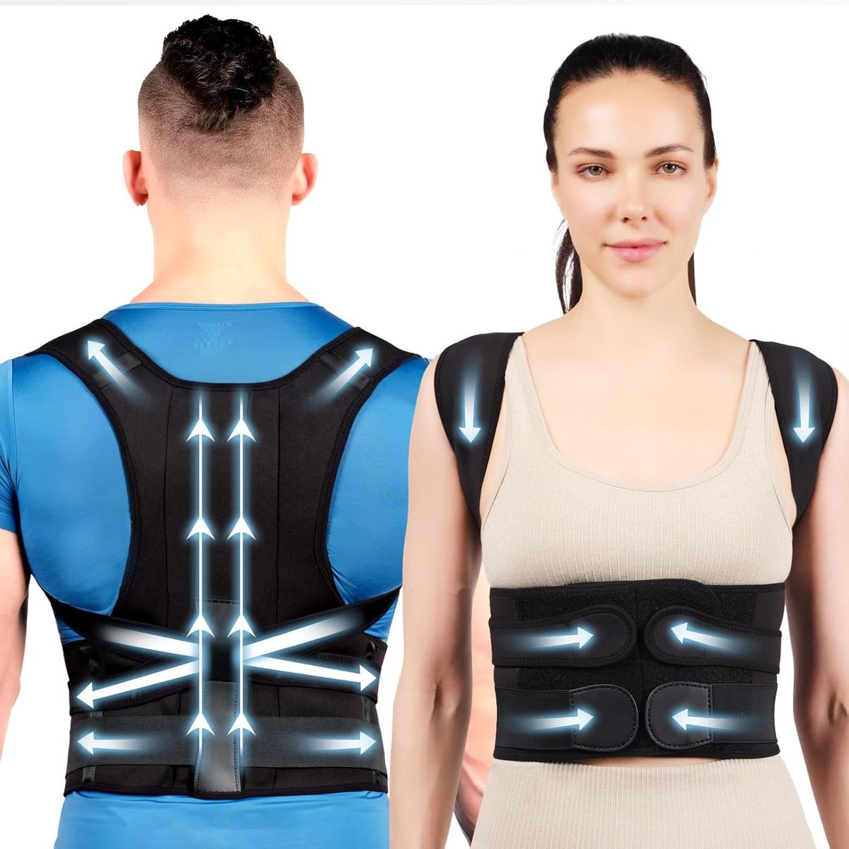 NEW Back Brace Posture Corrector for Women and Men, Adjustable Full Back Support(Medium)