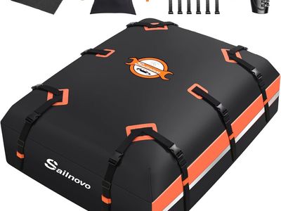 Sailnovo rooftop cargo carrier, AMD005385, 21 CU FT, Waterproof, lock, tie downs