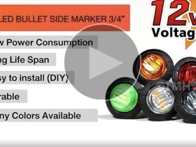 Pack of 10 pcs12V 3/4" Round Bullet Mini LED Side Marker Light. ( red-amber-green-white-smoke)