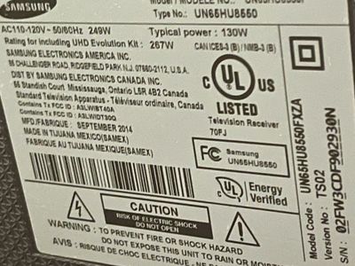 Samsung UN65HU8550 65-inch 4K UHD Smart TV - LED Flat Screen
