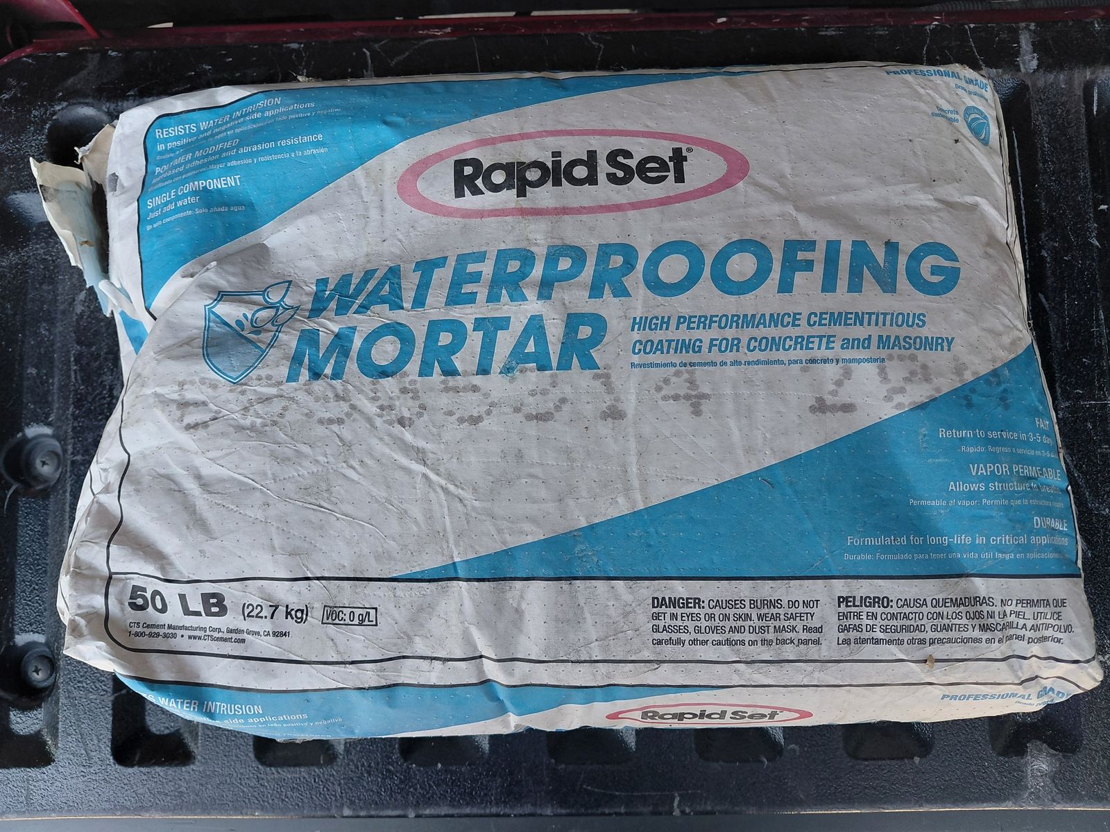 Rapid Set Waterproofing Mortar 50 lb Bag Unopened