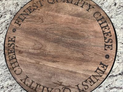Finest Quality Cheese Round Wooden Charcuterie Board - 15.5" Rotating Serving Platter